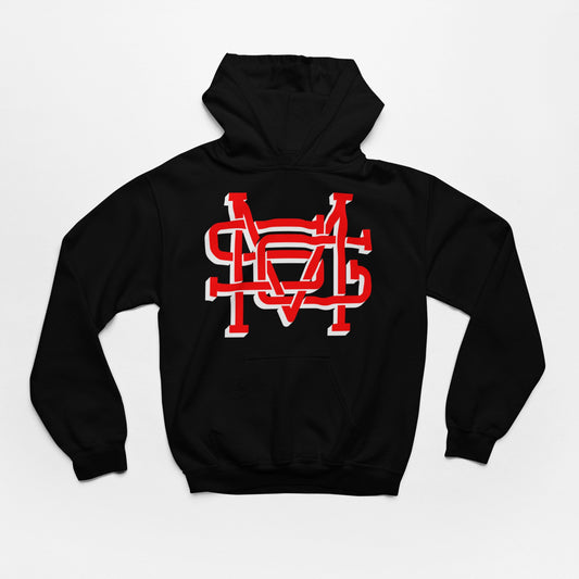 SMG Red & White Monogram Hoodie