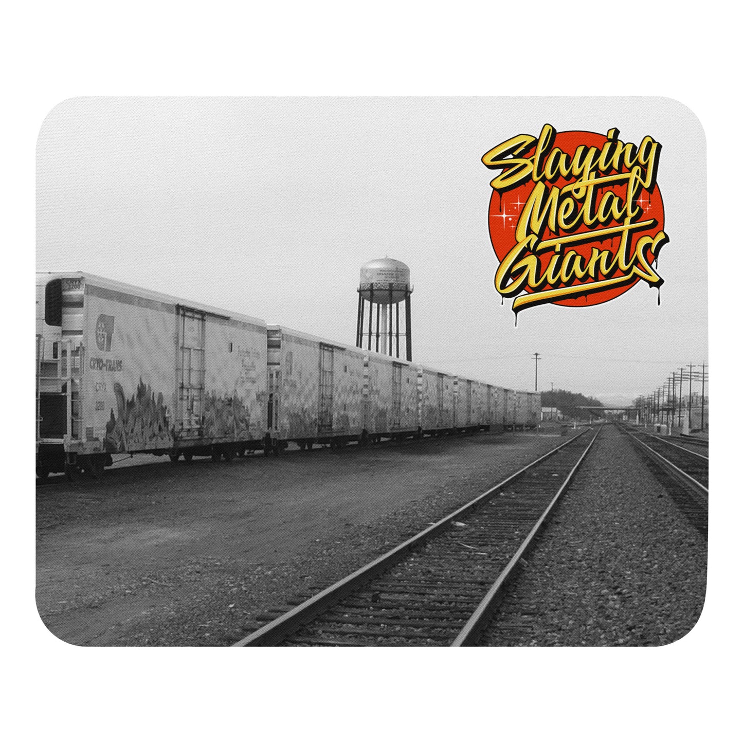 Slaying Metal Giants Drip Lettering mouse pad