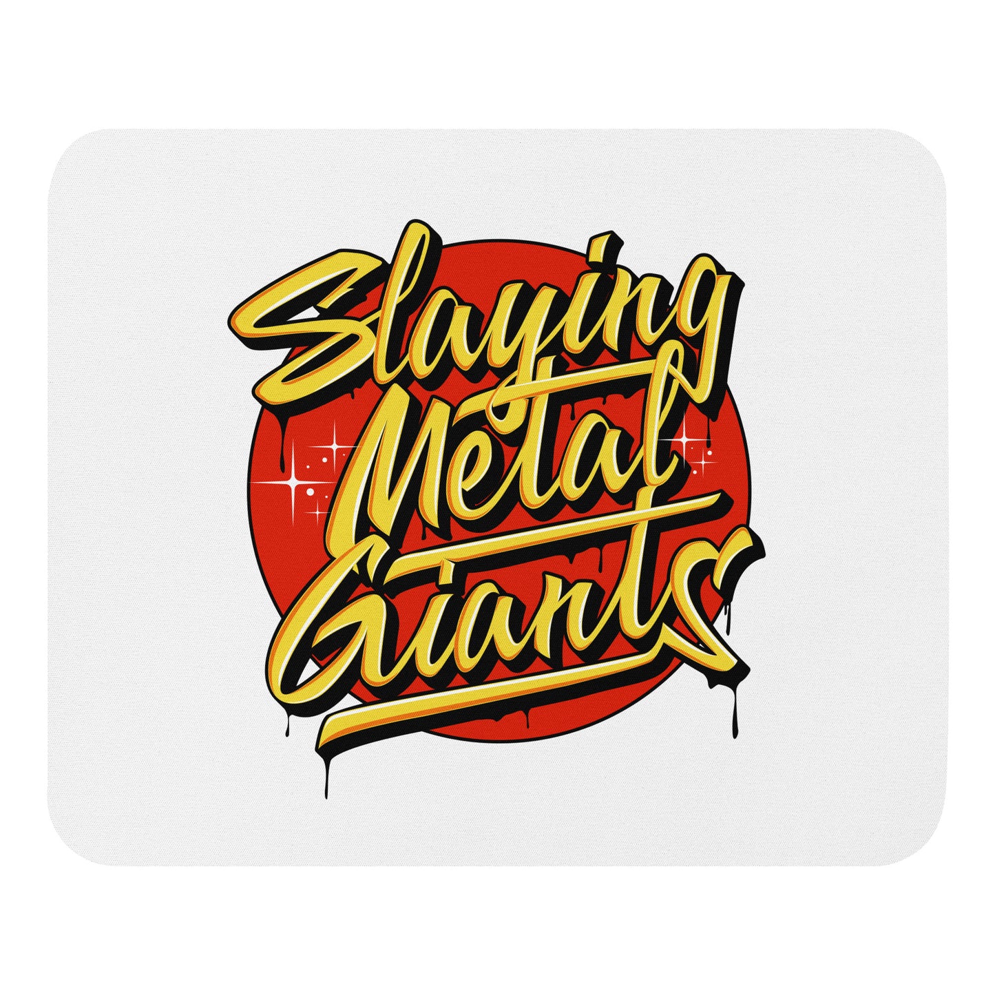 Slaying Metal Giants Drip Lettering Logo mouse pad