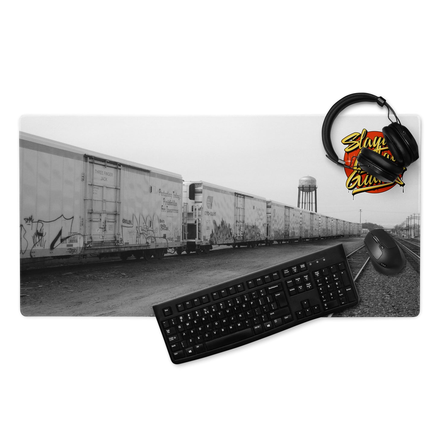 Slaying Metal Giants Drip Lettering gaming mouse pad / desk mat